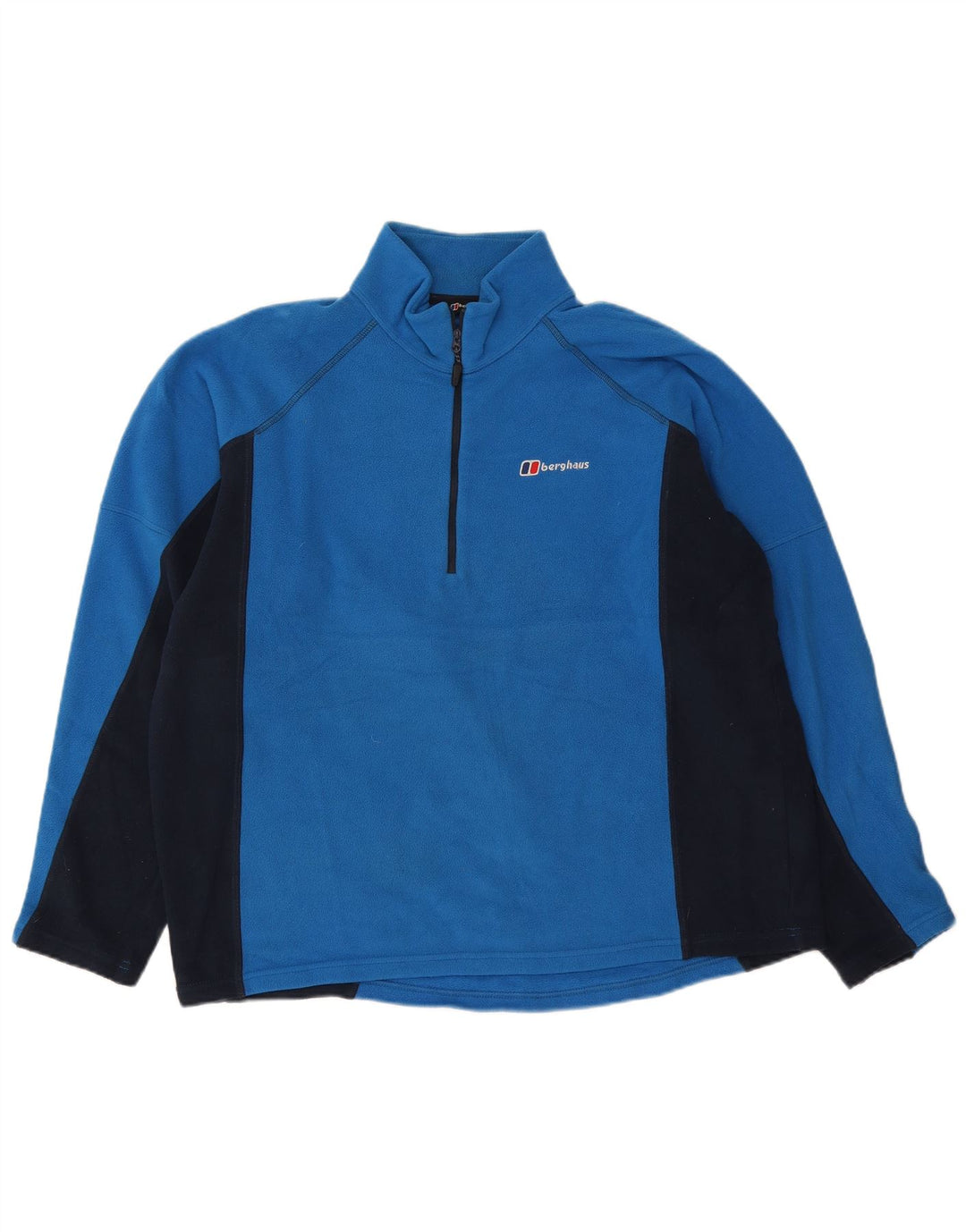 Maglione in pile da uomo Berghaus con zip e collo XL in poliestere color block blu