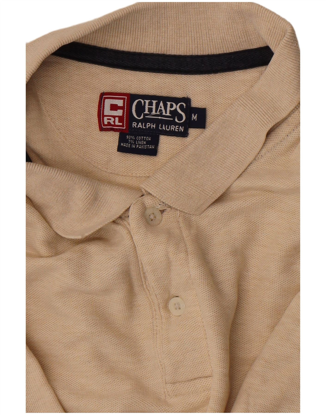 Polo da uomo CHAPS RALPH LAUREN in cotone screziato beige medio