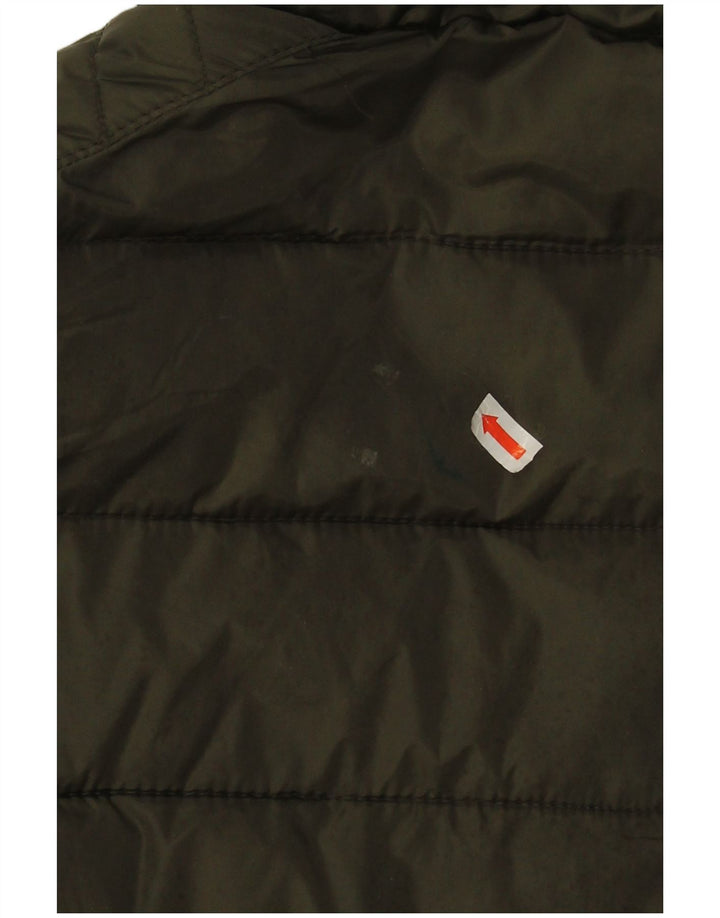 Giacca imbottita con cappuccio da uomo Zara UK 40 grande nylon kaki