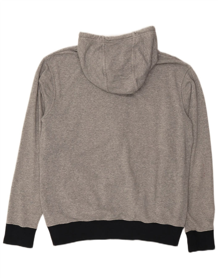 JORDAN Mens Zip Hoodie Sweater Large Grey Colourblock Cotton