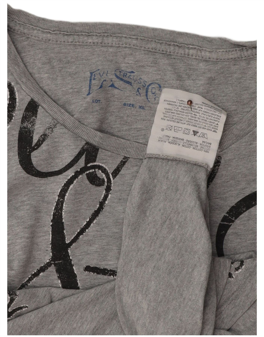 T-shirt grafica da uomo Levi's Top XL in cotone grigio