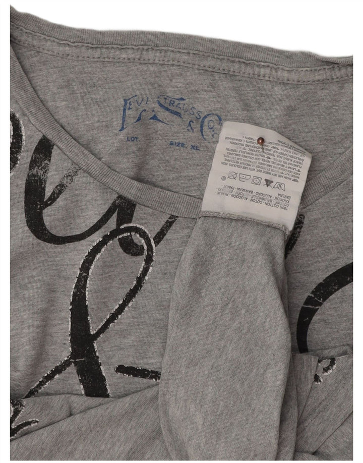 T-shirt grafica da uomo Levi's Top XL in cotone grigio