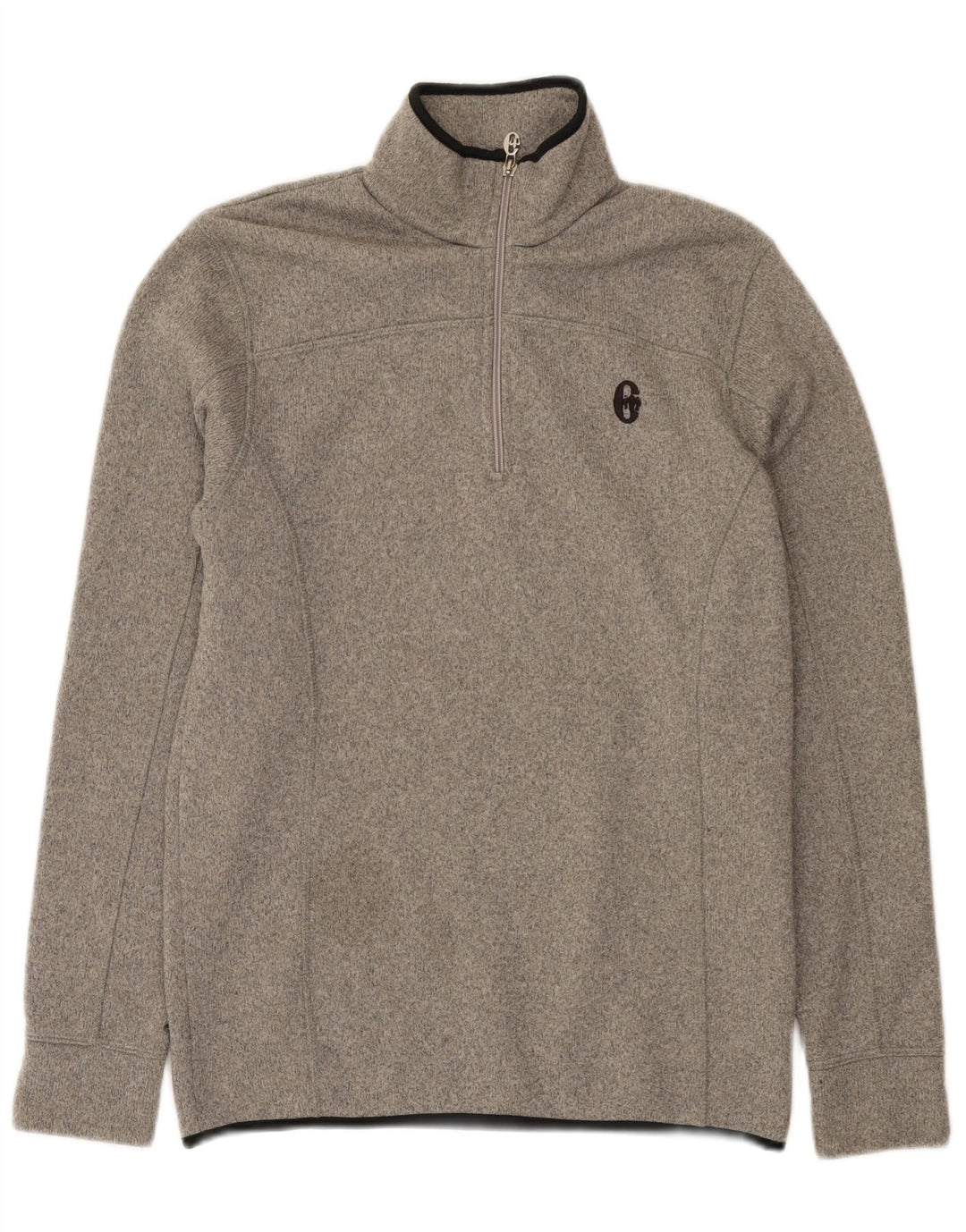 Conte of Florence Felpa con collo con zip da uomo Maglione grigio medio chiazzato