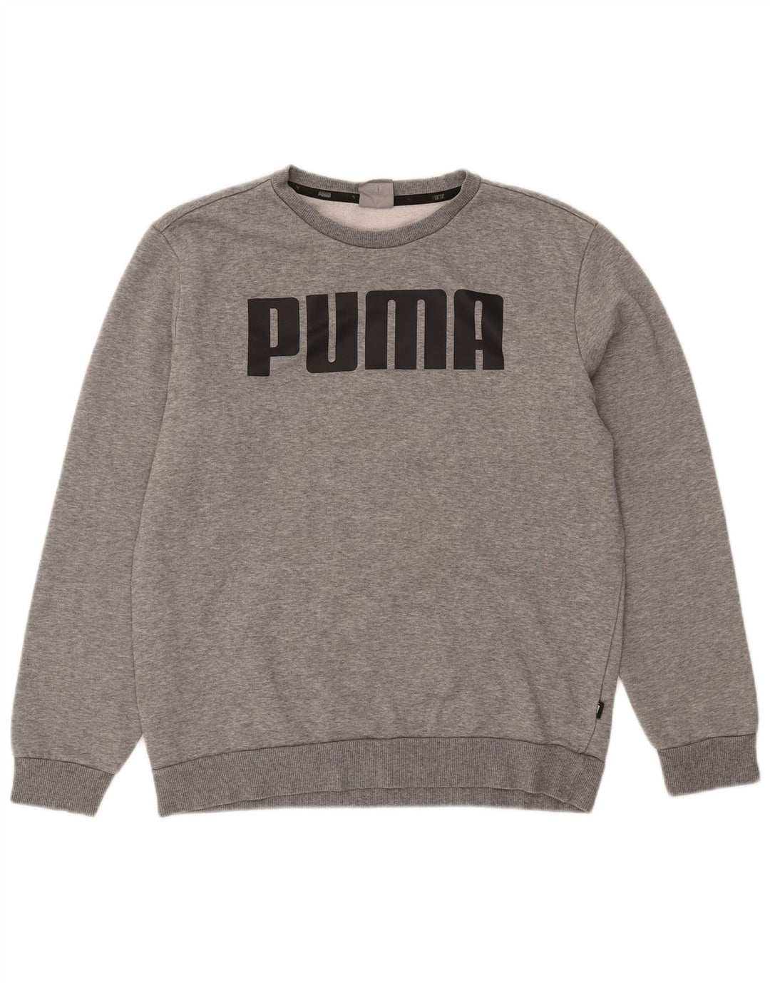 Felpa grafica da uomo Puma Maglione in cotone chiazzato grigio medio