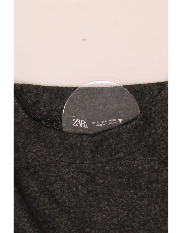 Top Zara da donna a maniche lunghe UK 10 piccolo grigio