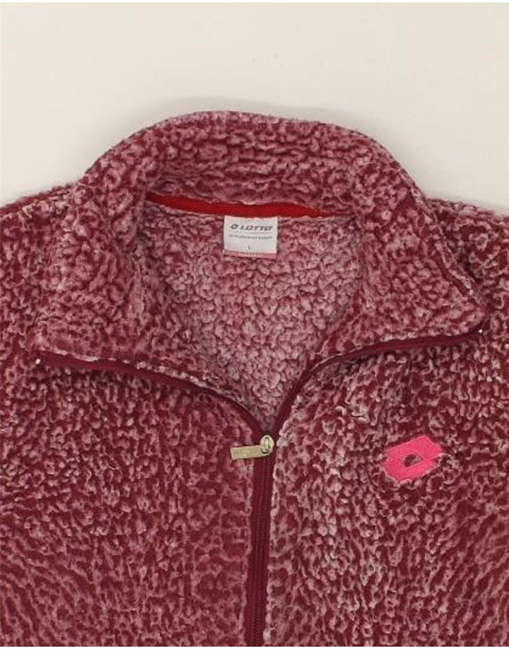 LOTTO Womens Fleece Jacket UK 16 Large Maroon Polyester Vintage Lotto and Second-Hand Lotto from Messina Hembry 