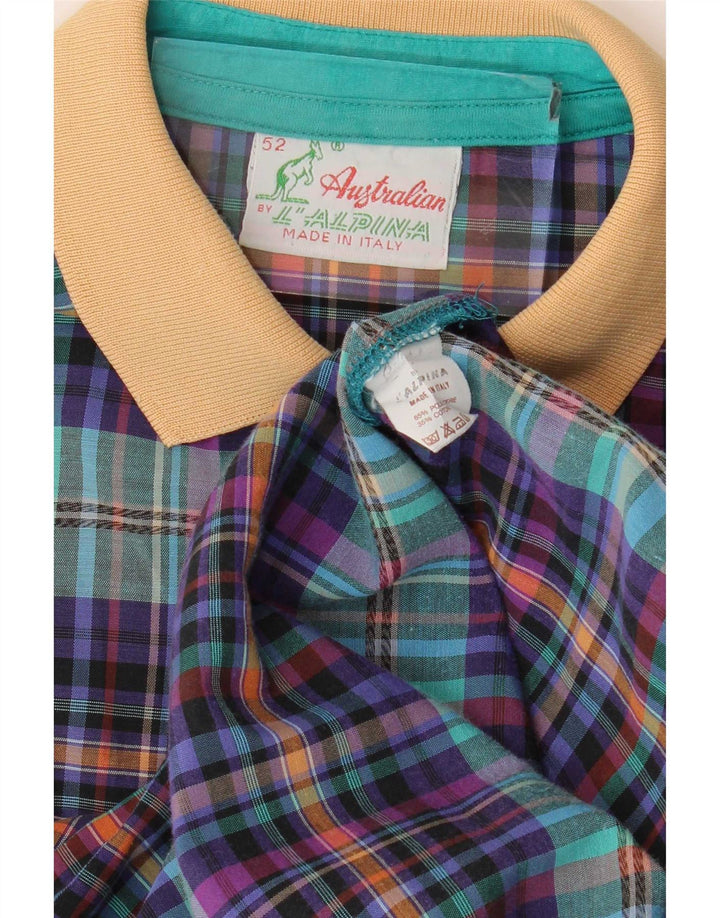 AUSTRALIAN L'ALPINA Camicia da uomo a maniche corte IT 52 Large Check multicolore