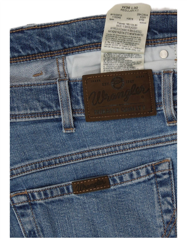 Jeans dritti da uomo Wrangler vestibilità regolare W36 L30 cotone blu