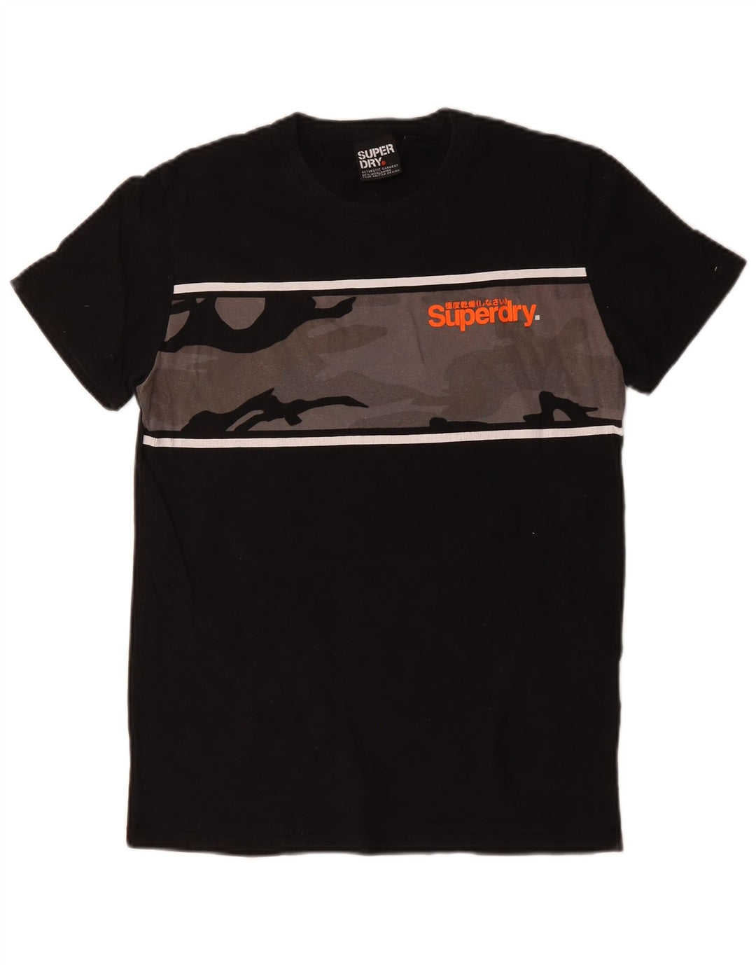 T-shirt grafica da uomo SUPERDRY Top in cotone mimetico nero medio