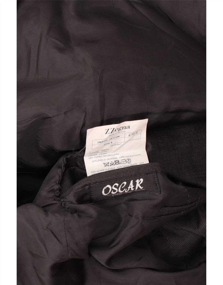 Z ZEGNA Giacca blazer da uomo a 2 bottoni IT 52 XL Lana grigia