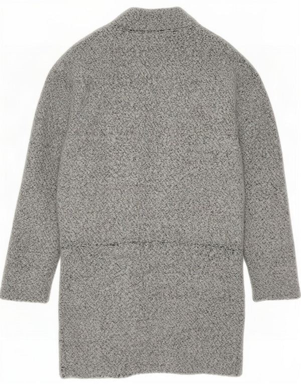 Maglione cardigan lungo da donna Marks & Spencer UK 8 piccolo poliestere grigio