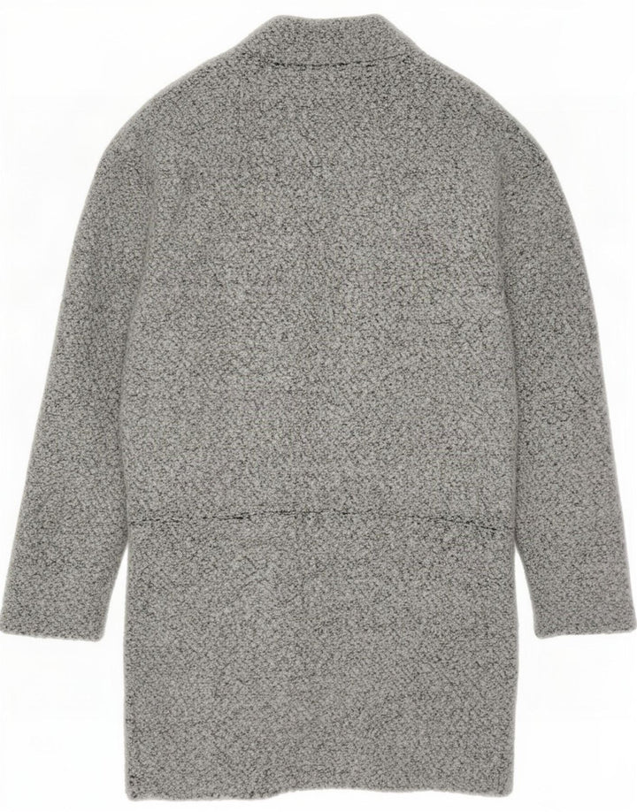 Maglione cardigan lungo da donna Marks & Spencer UK 8 piccolo poliestere grigio