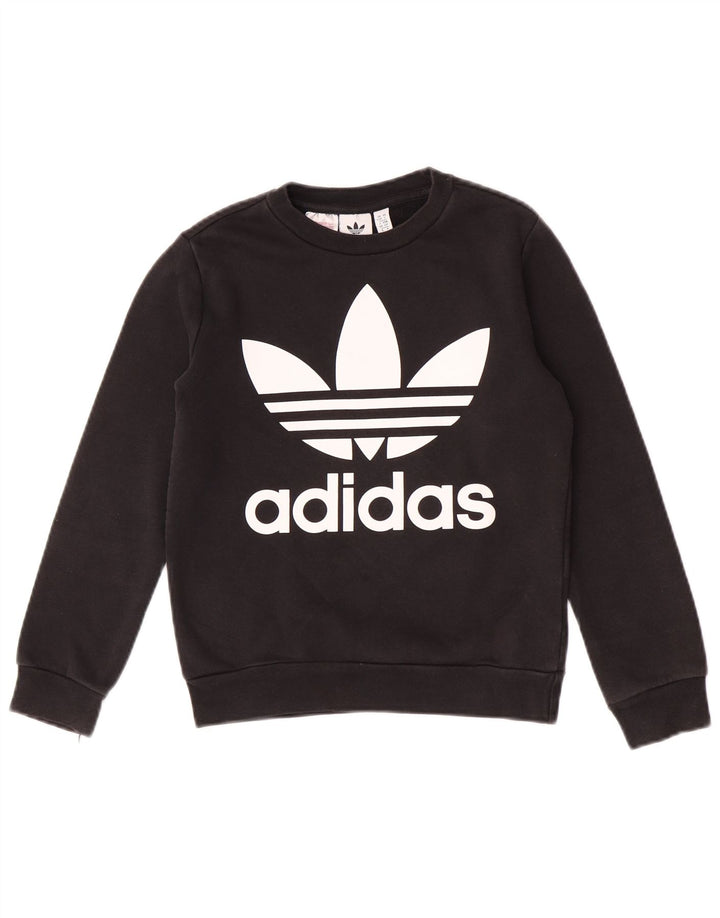 Felpa grafica Adidas da ragazzo 9-10 anni in cotone nero