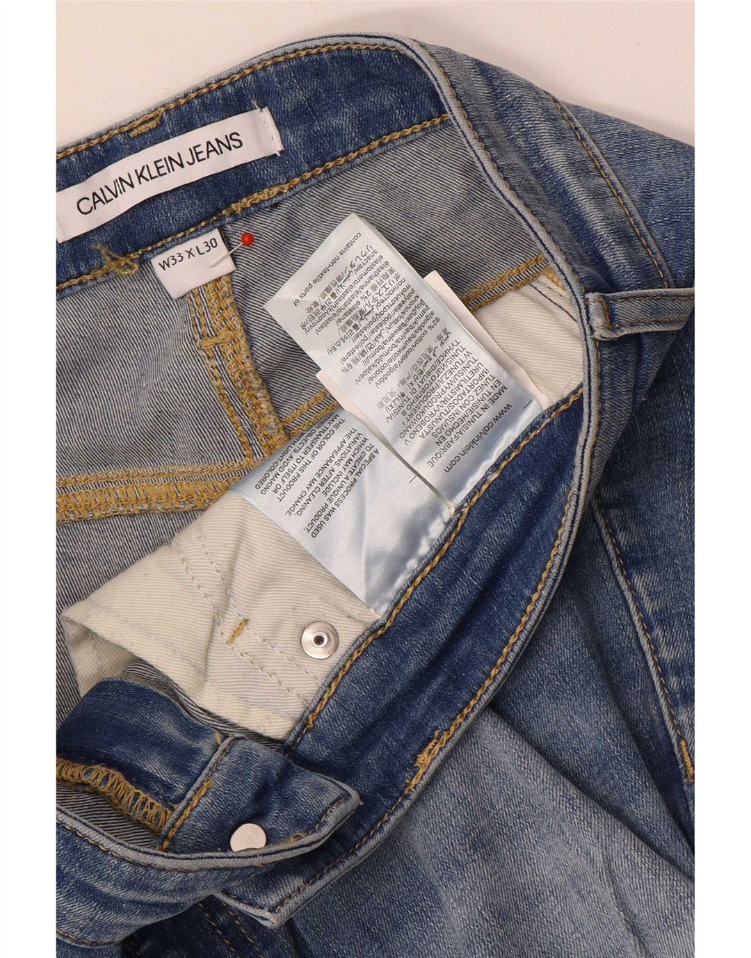 Jeans slim da donna Calvin Klein W33 L27 cotone blu
