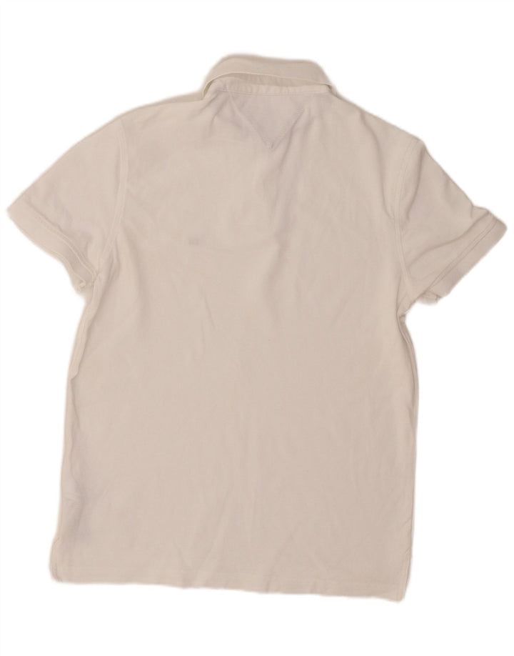 TOMMY HILFIGER Polo da uomo vestibilità regolare piccola in cotone bianco