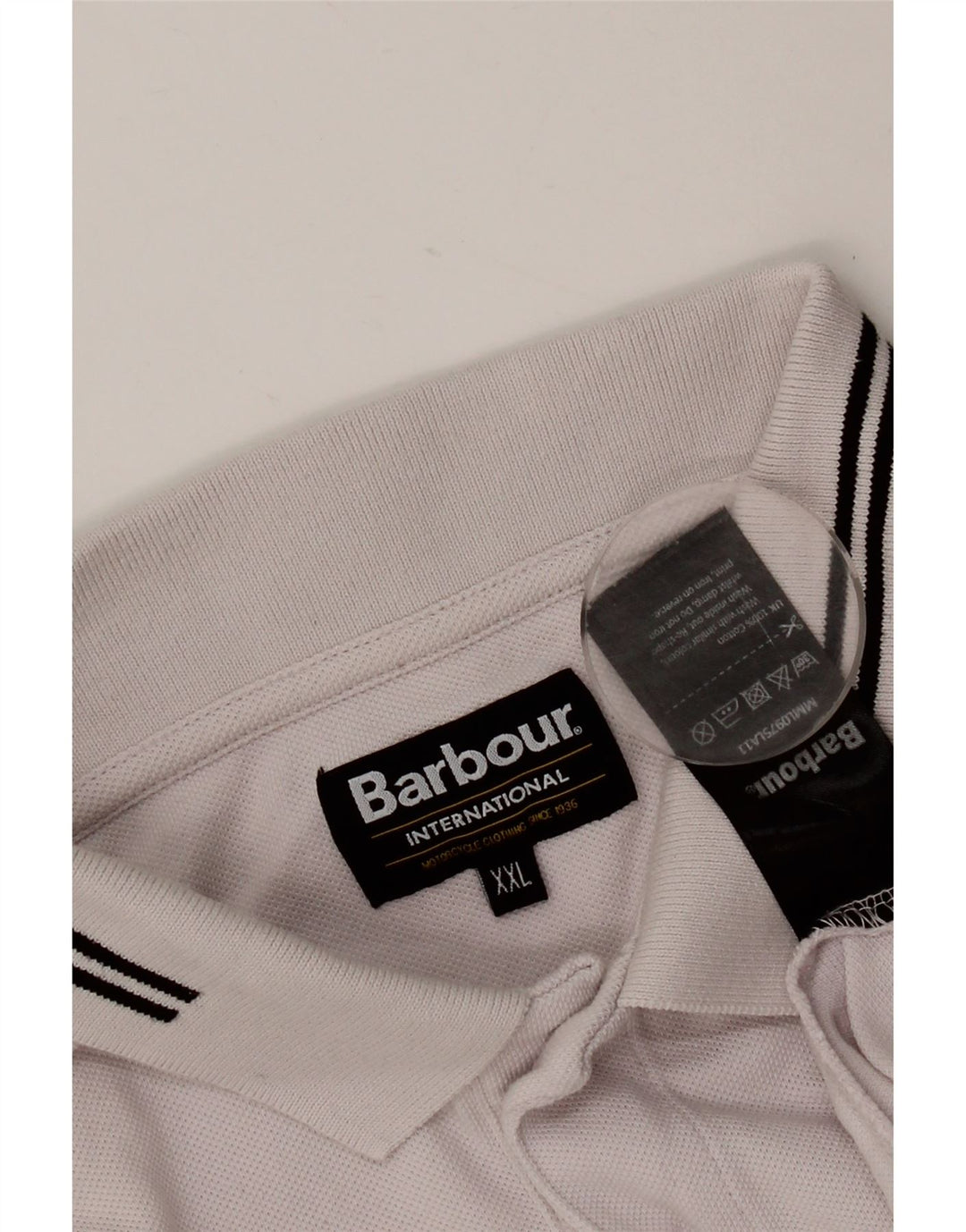 Polo Uomo BARBOUR 2XL Cotone a Righe Bianche