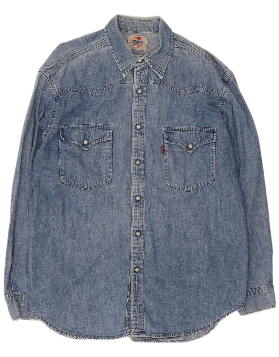 Camicia di jeans da uomo Levi's Large in cotone blu