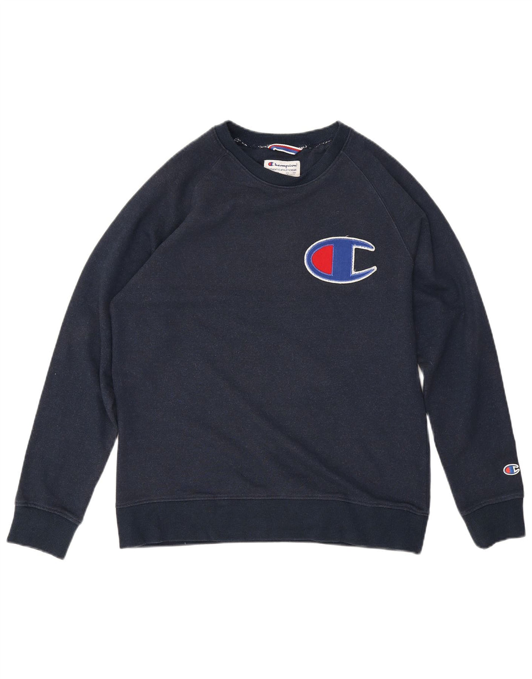 CHAMPION Felpa con grafica da uomo Maglione medio in cotone blu navy