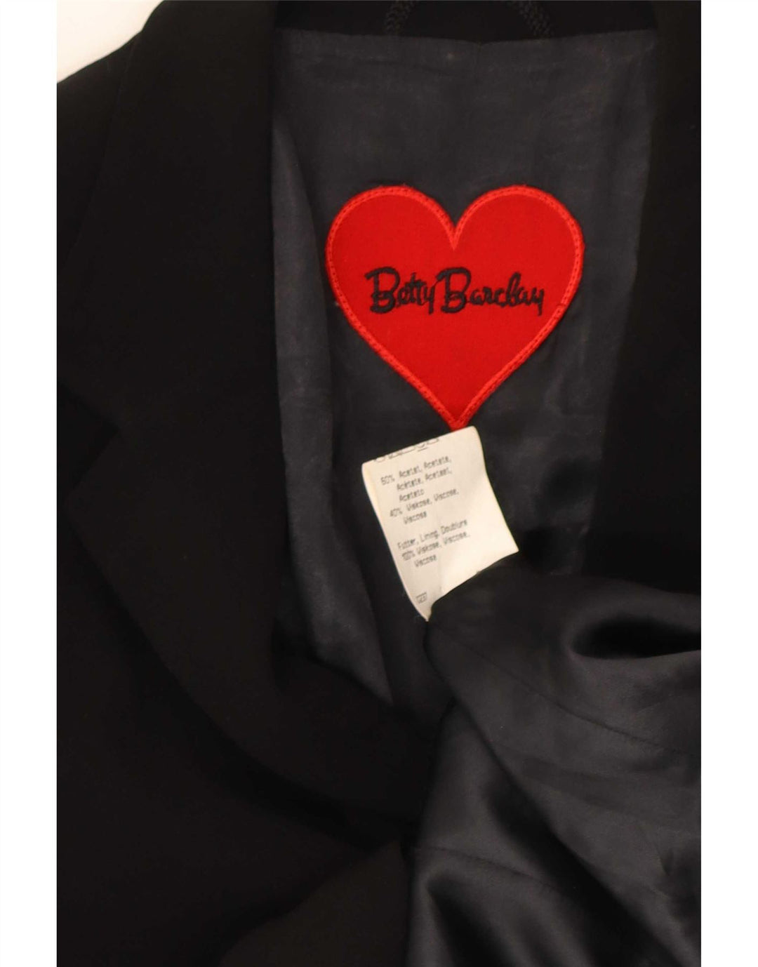 Giacca blazer lunga a 4 bottoni da donna Betty Barclay UK 12 media nera