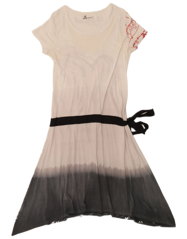 Desigual Abito da donna a linea A con grafica UK 18 XL Bianco Colourblock