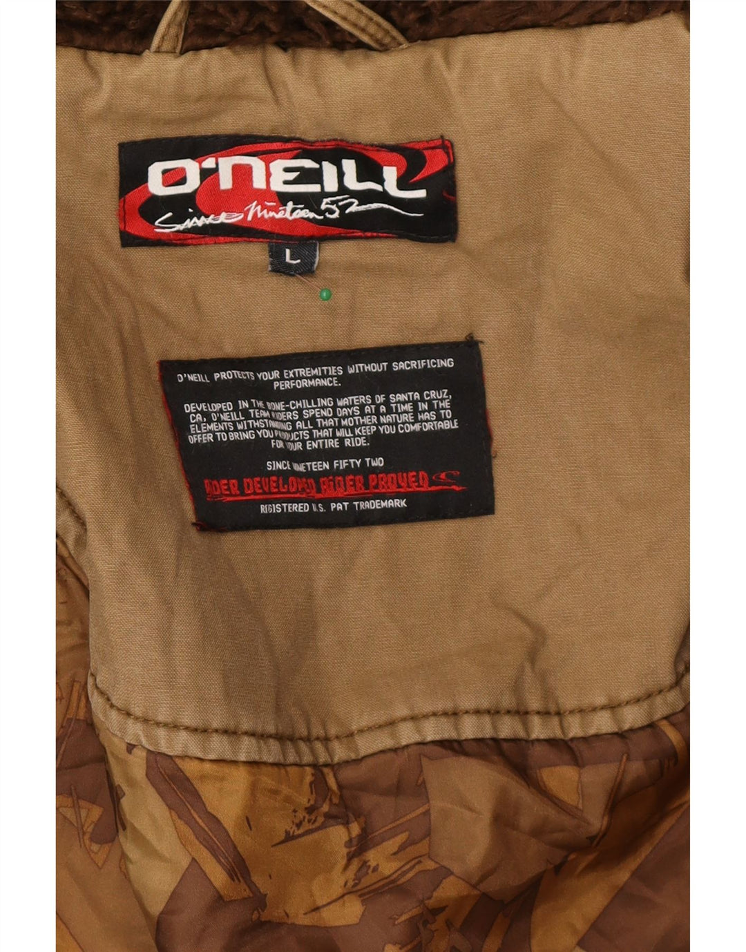 Giacca pratica da uomo con cappuccio O'Neill UK 40 grande cotone beige