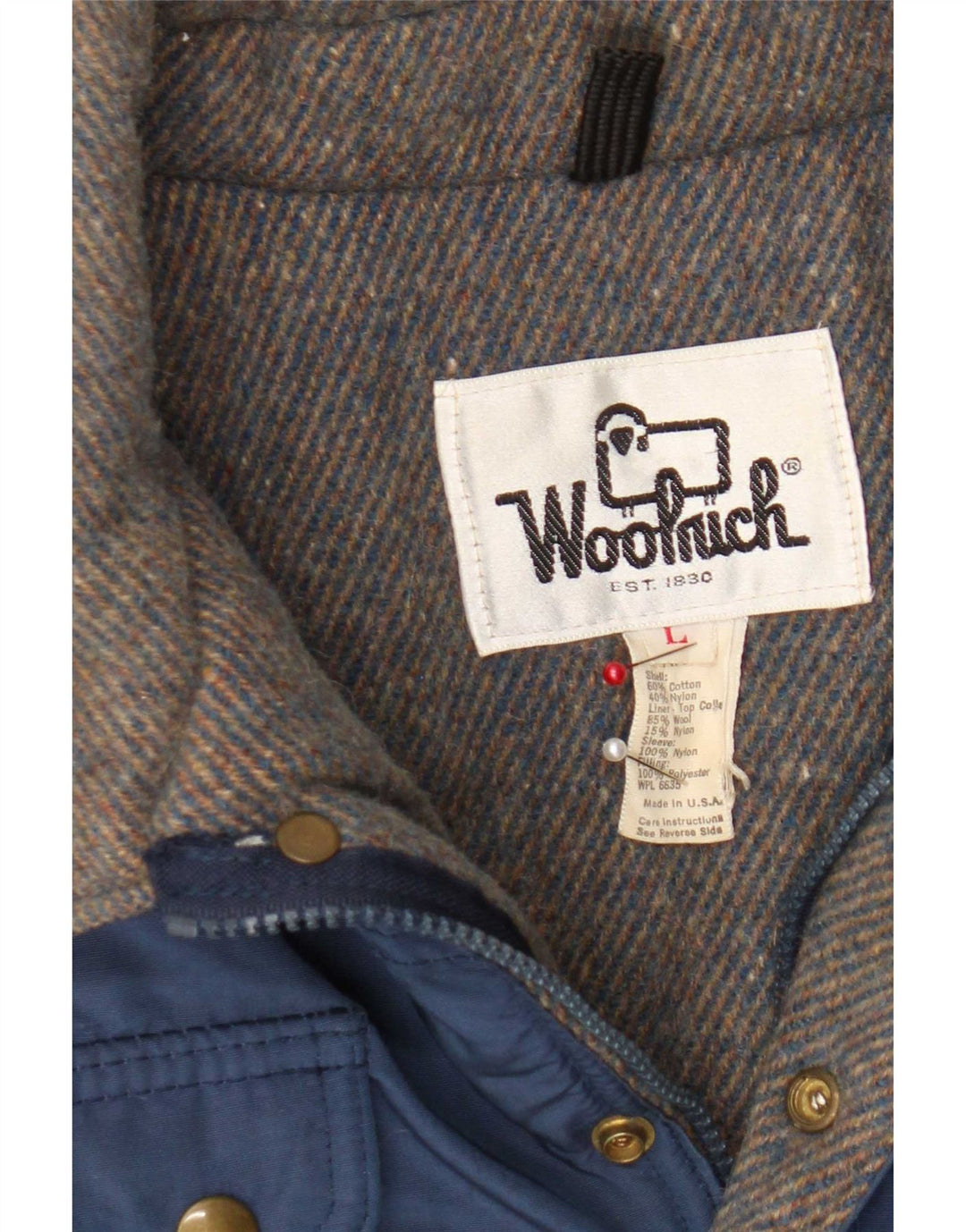 Giubbotto bomber da uomo Woolrich UK 40 grande cotone blu navy