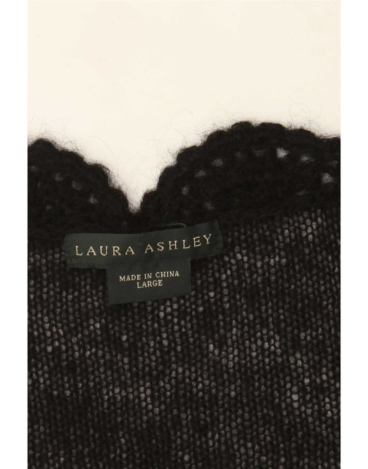 Maglione cardigan da donna Laura Ashley UK 14 grande nero