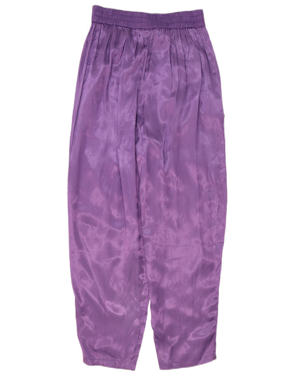 Pantaloni Harem da donna vintage con pegging EU 40 medi W29 L29 viola floreale