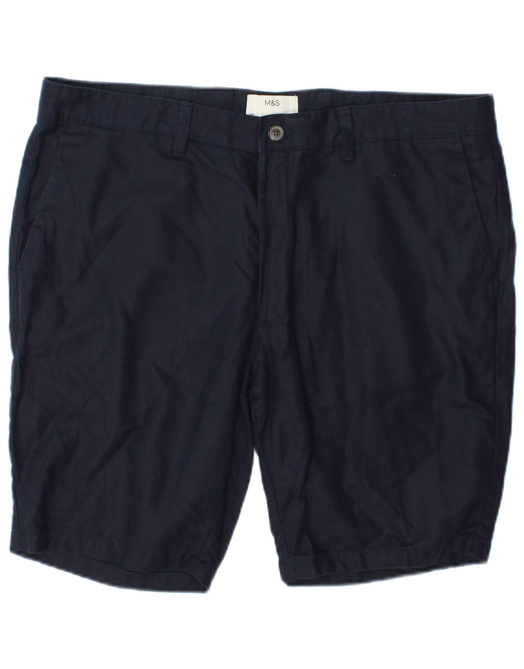 Pantaloncini chino da uomo Marks & Spencer W38 XL cotone blu navy