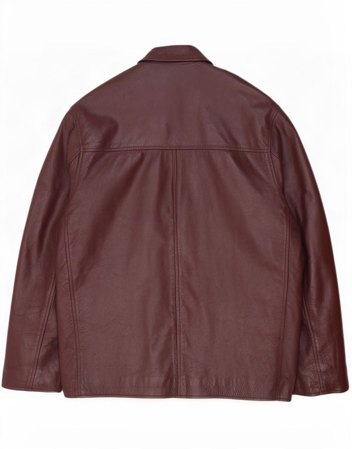 Giacca in pelle da uomo Route 66 UK 40 Large Borgogna