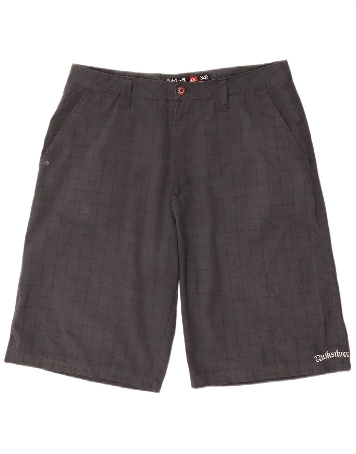 Pantaloncini cargo grafici da uomo Quiksilver W34 Large Grey Check