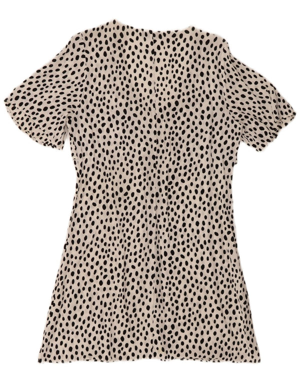 Abito a trapezio da donna Zara UK 10 piccolo bianco chiazzato