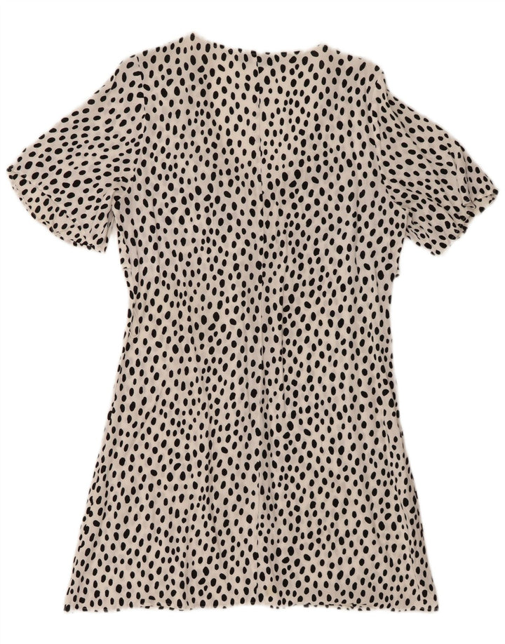 Abito a trapezio da donna Zara UK 10 piccolo bianco chiazzato