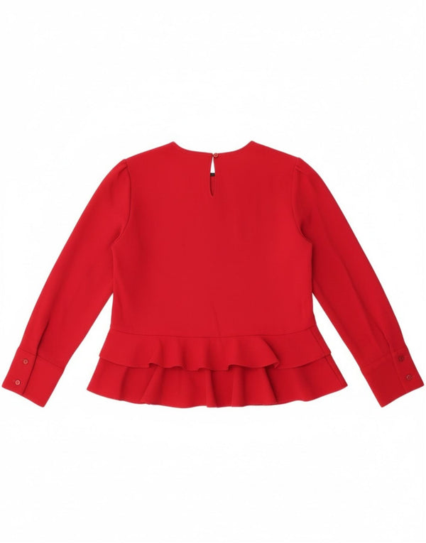 Top Zara a maniche lunghe da donna, taglia UK 12, rosso medio