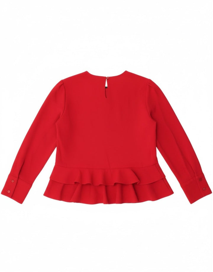 Top Zara a maniche lunghe da donna, taglia UK 12, rosso medio