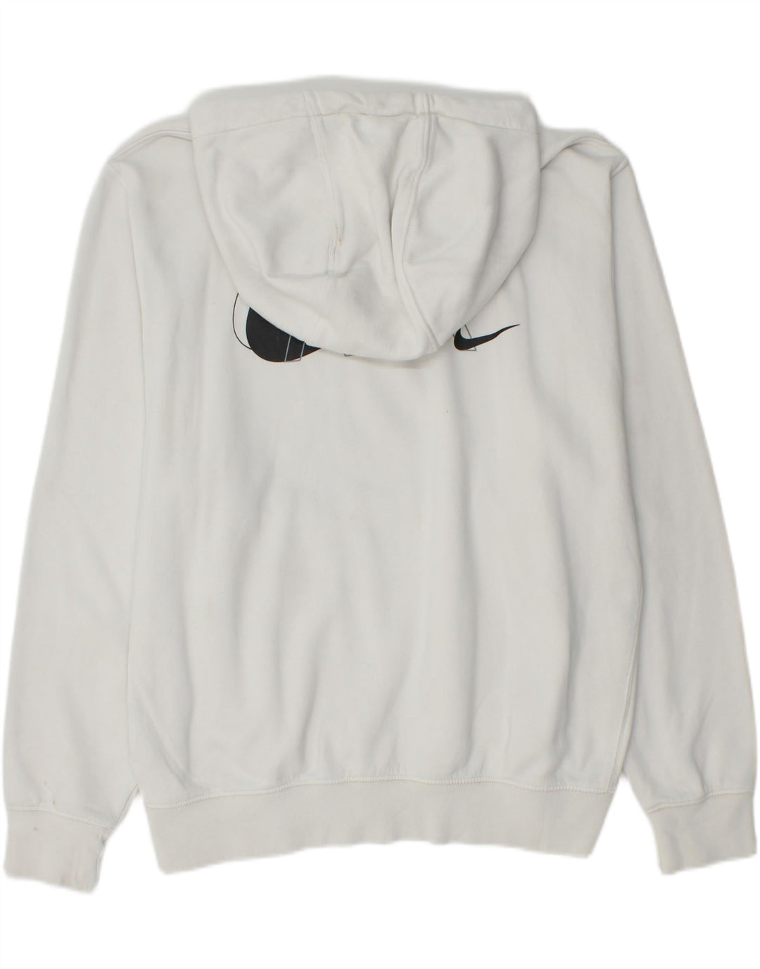 Felpa con cappuccio grafica da uomo NIKE grande in cotone bianco