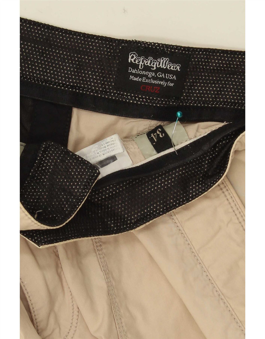 Pantaloncini chino da uomo Refrigiwear W34 Large in cotone beige