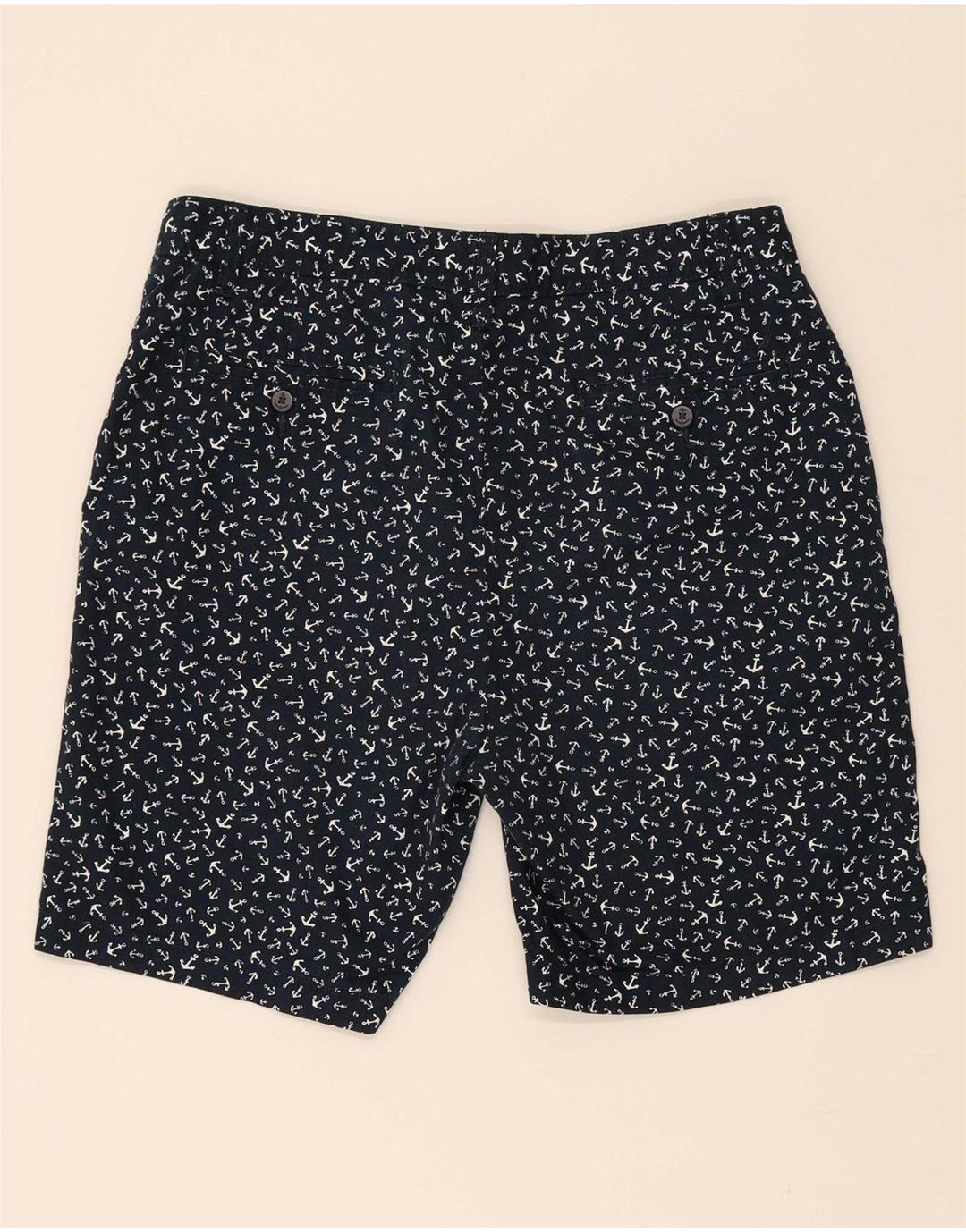 NAUTICA Mens Chino Shorts W33 Medium  Navy Blue Spotted Cotton