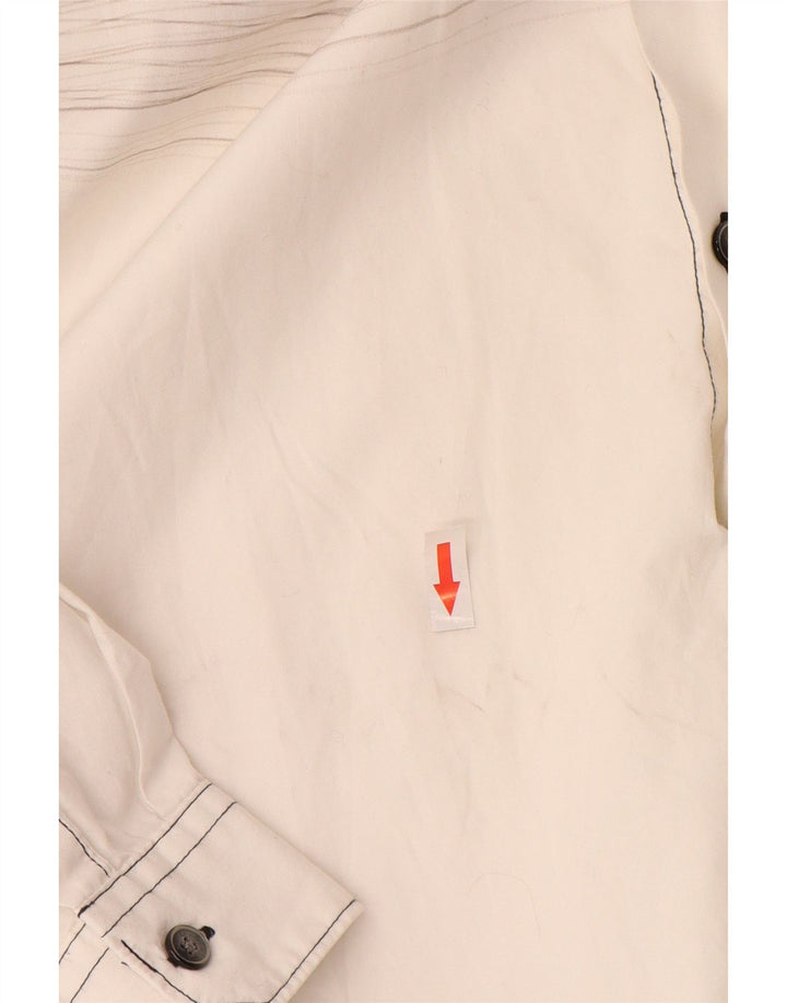 Camicia slim fit da uomo Calvin Klein piccola in cotone color block bianco