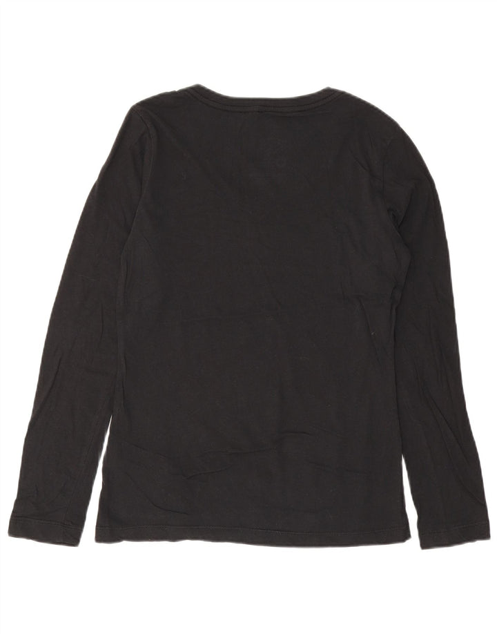 Top Nike da donna slim fit manica lunga UK 12 cotone medio nero