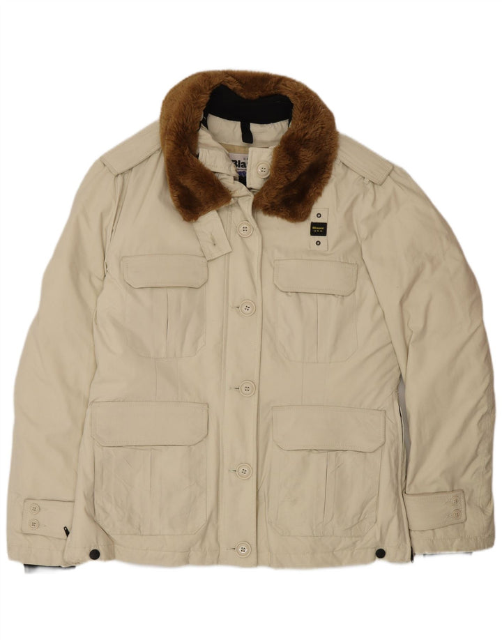 Giacca imbottita militare da donna Blauer UK 18 XL Nylon beige
