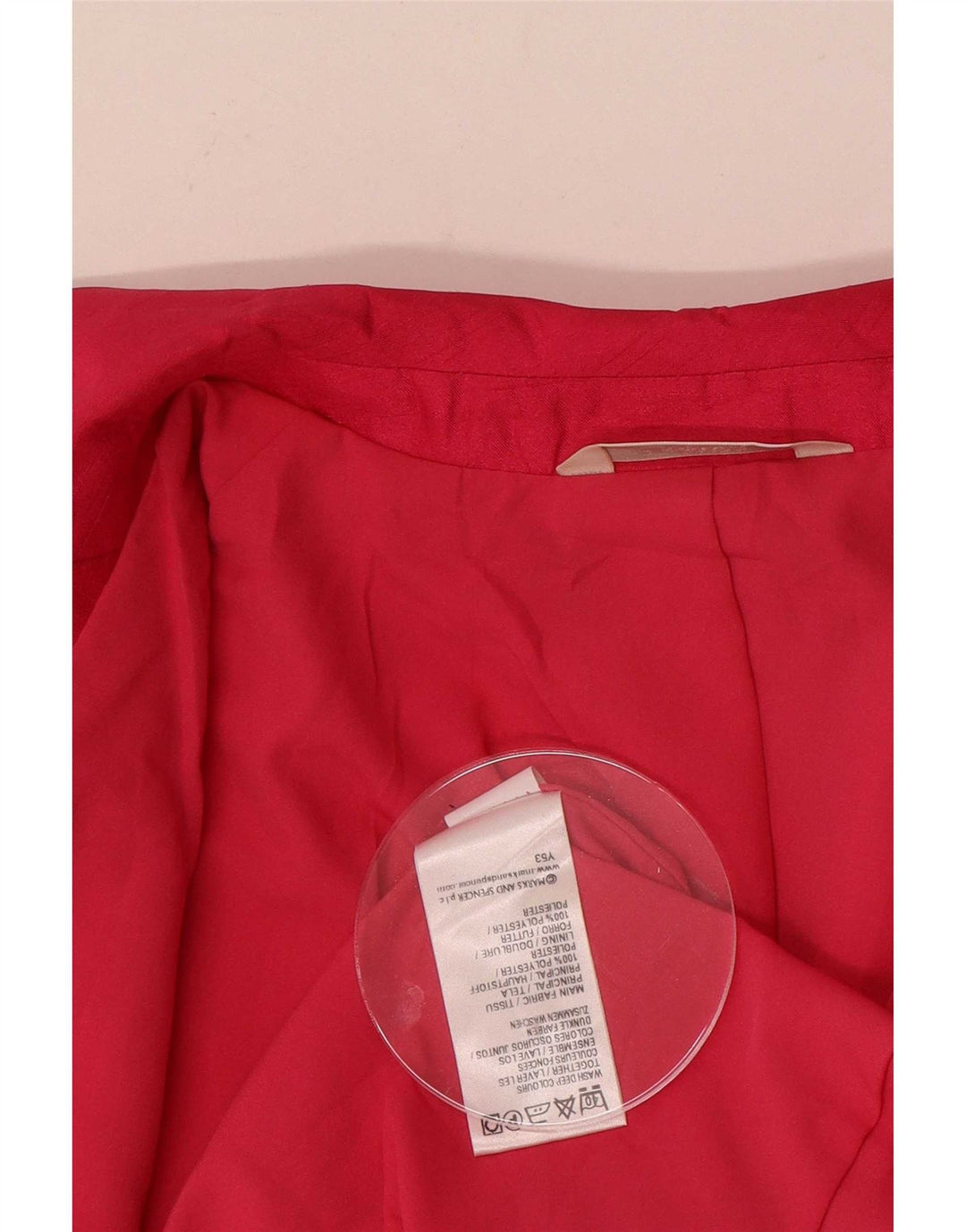 Giacca blazer a 3 bottoni Marks & Spencer da donna UK 16 grande poliestere rosa