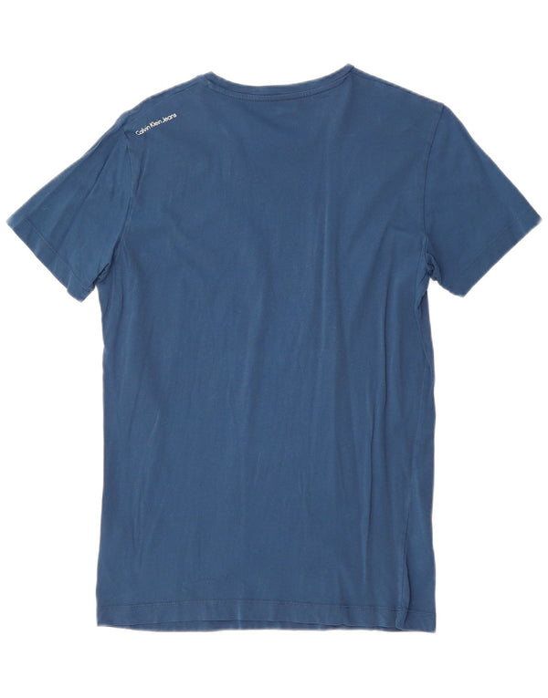 Maglietta grafica da uomo Calvin Klein Jeans Top in cotone blu navy medio