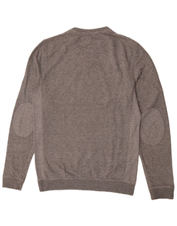 Ted Baker Felpa da uomo Maglione Taglia 2 Piccolo Cotone chiazzato grigio