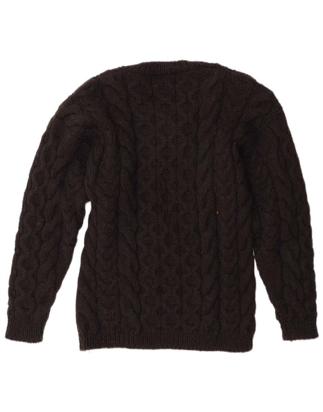 Maglione maglione girocollo da donna VINTAGE UK 12 medio nero