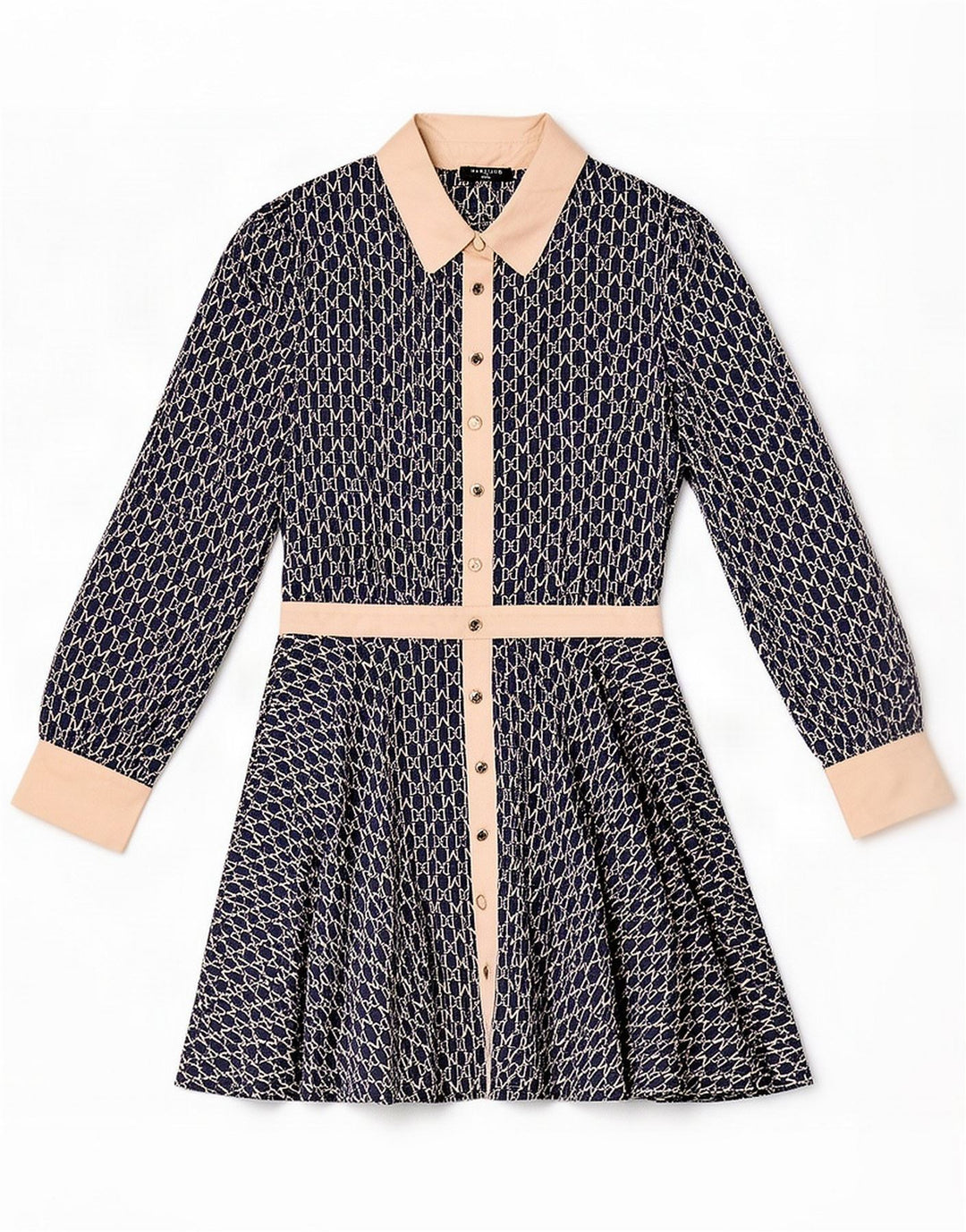 Guess By Marciano Abito da donna a trapezio con motivo astratto US 6 Medium Navy Blu