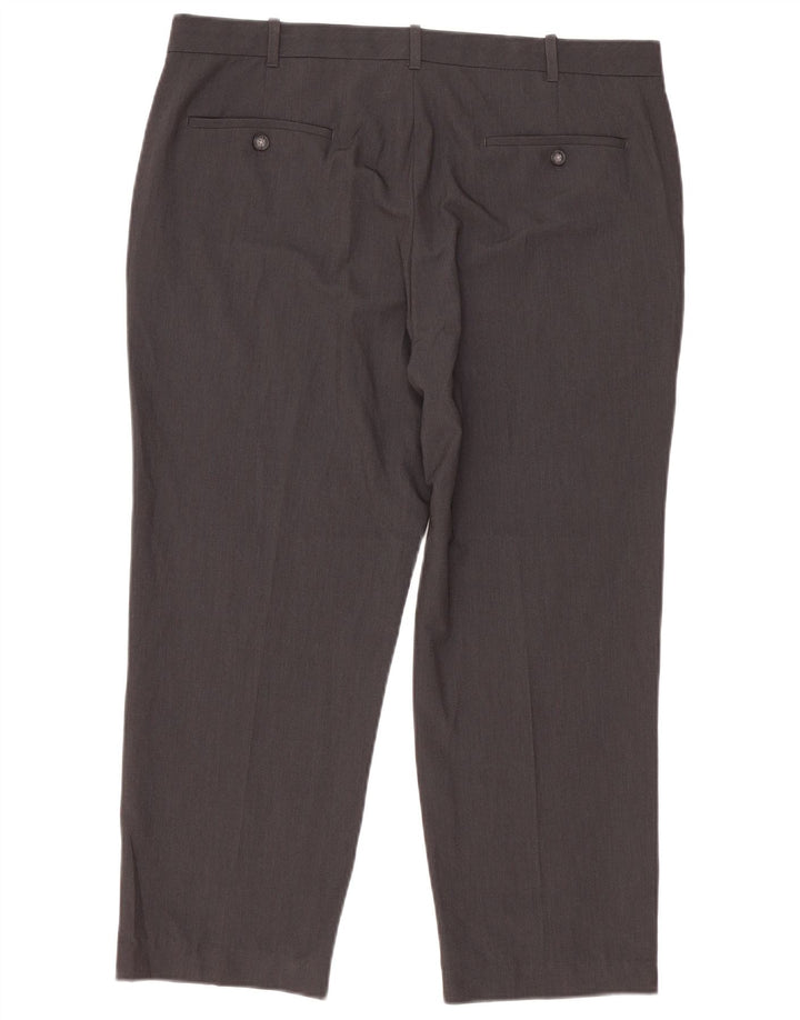 Pantaloni da abito dritti corti da uomo Izod W36 L25 poliestere grigio