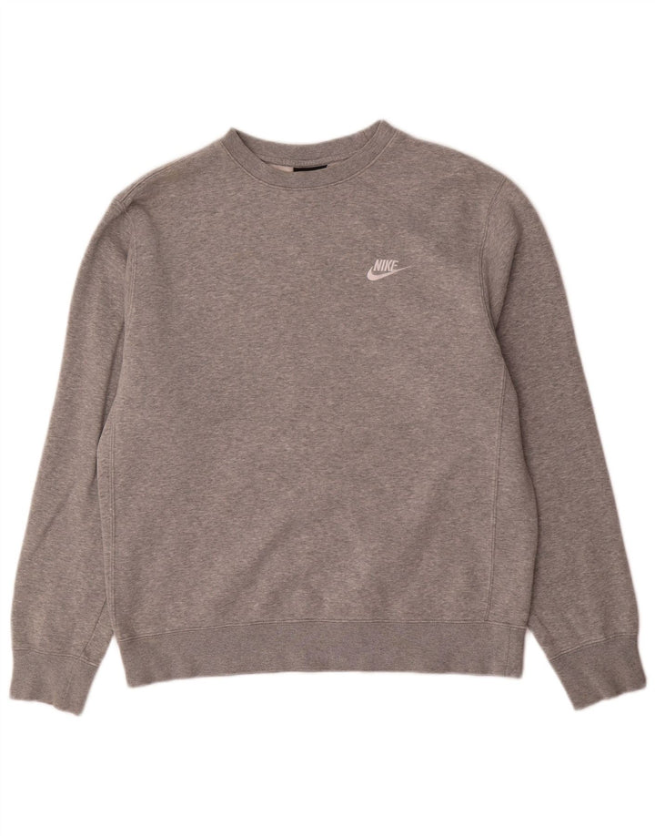 Felpa Nike da uomo in cotone chiazzato grigio medio