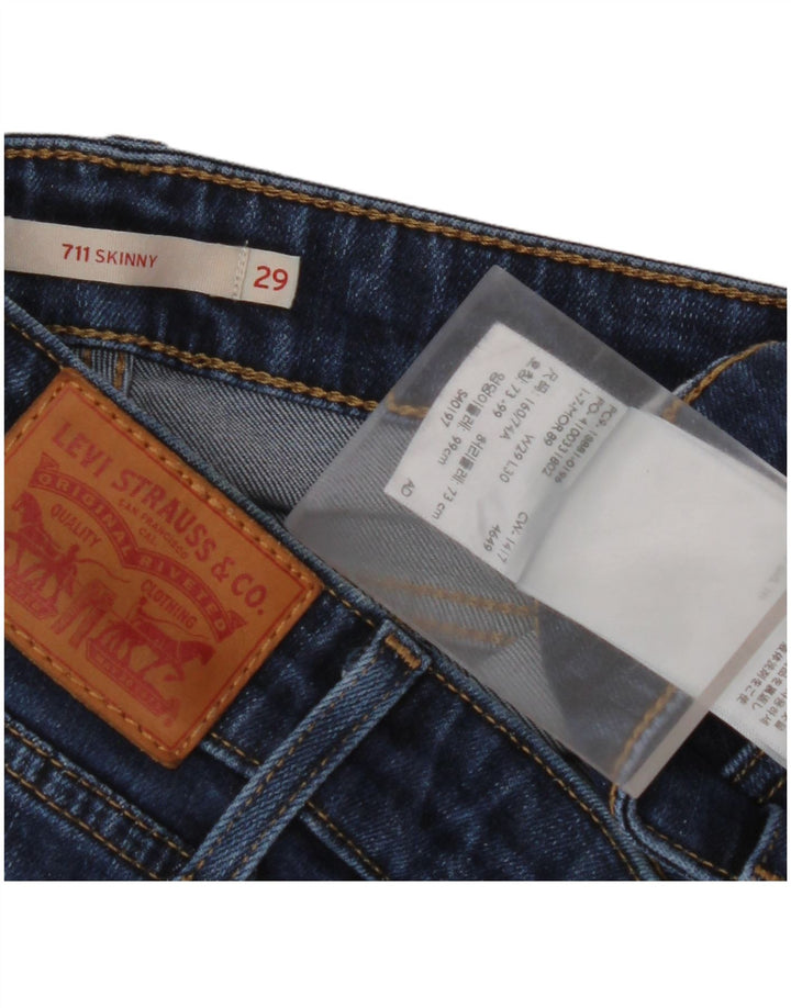 LEVI'S Jeans skinny 711 da donna W29 L30 Lyocell blu