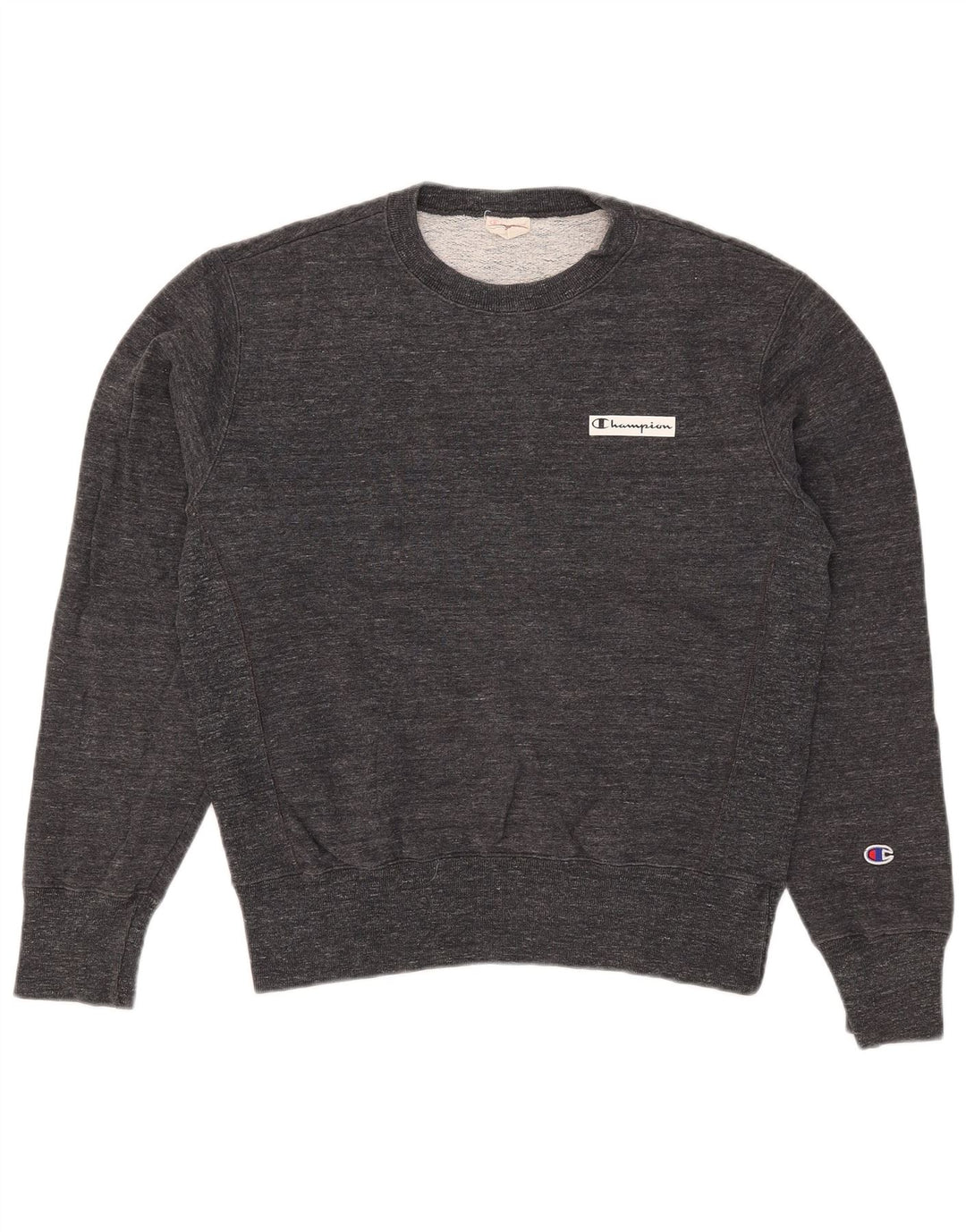 Maglione maglione girocollo da uomo Champion in cotone screziato grigio medio